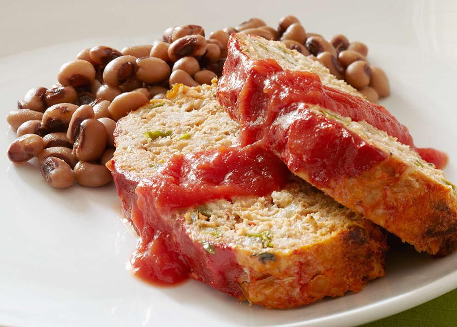 Meatloaf with Black Eyed Peas